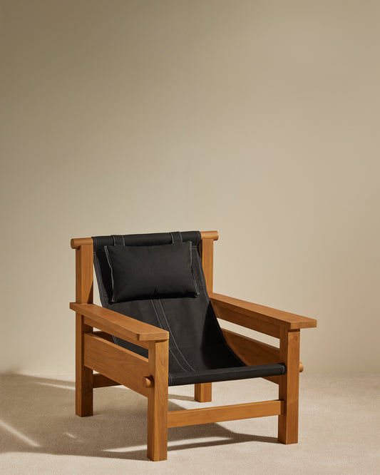 Fauteuil Graney - Noir design Maison Sarah Lavoine Noir Teak 90 cm 83 cm 3