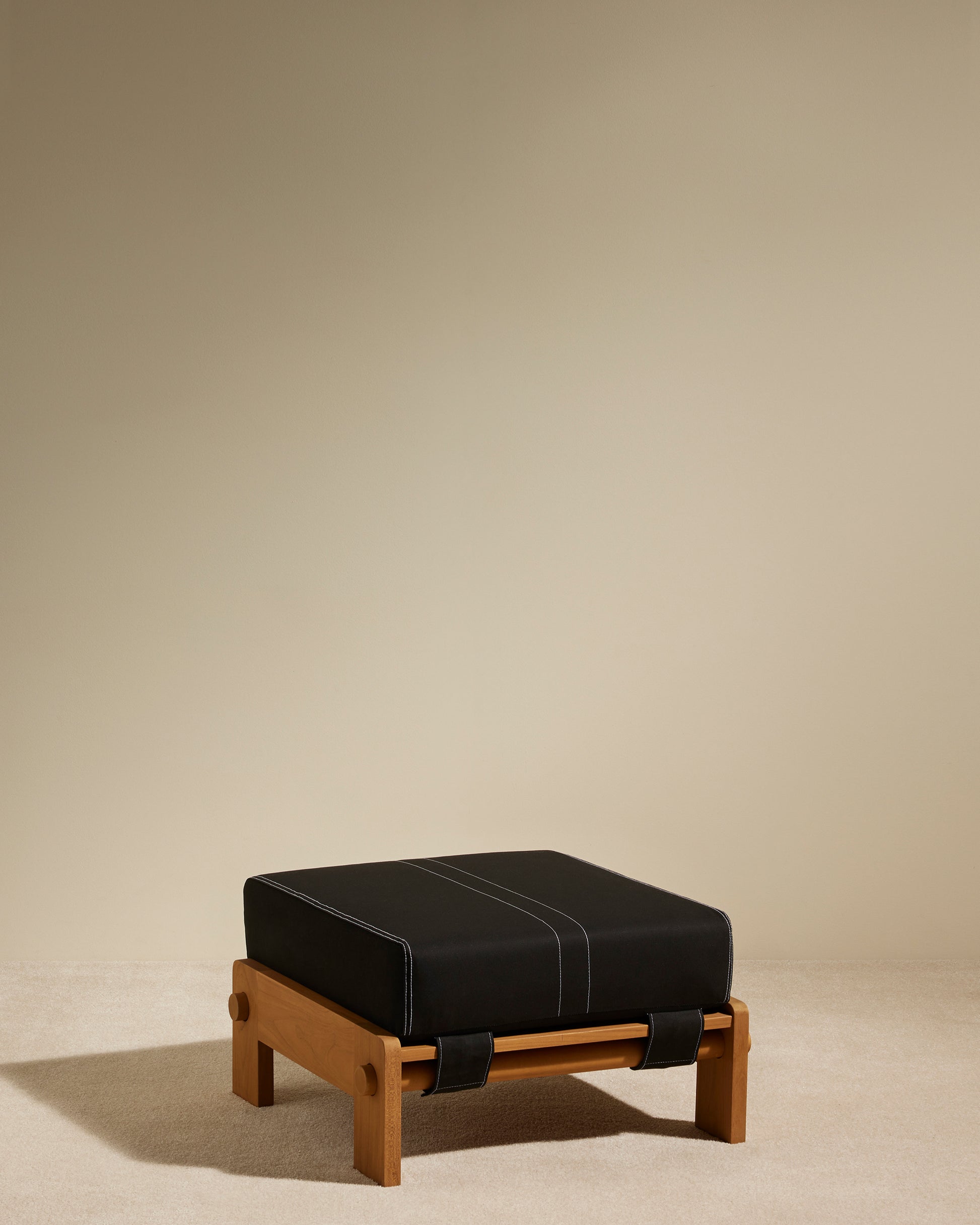 Pouf Graney - Noir design Maison Sarah Lavoine Noir Teak 55 cm  35 cm  3