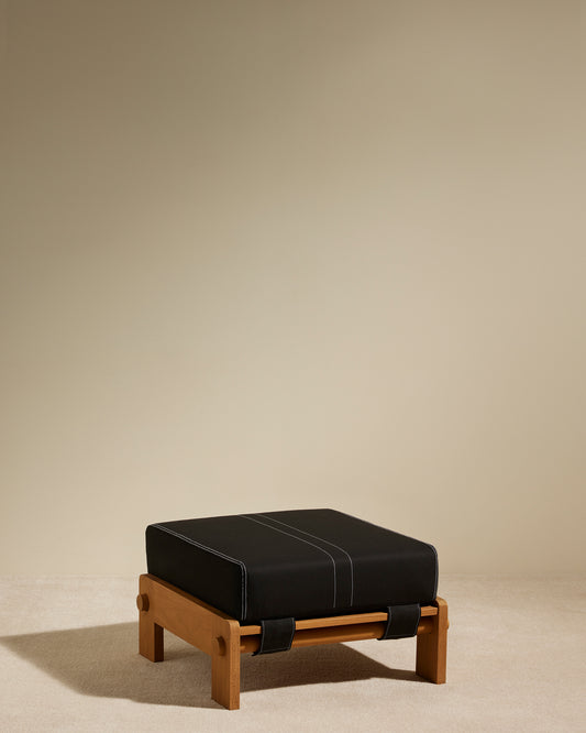 Pouf Graney - Noir design Maison Sarah Lavoine Noir Teak 55 cm 35 cm 3
