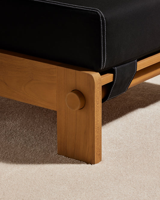 Pouf Graney - Noir design Maison Sarah Lavoine Noir Teak 55 cm 35 cm 4