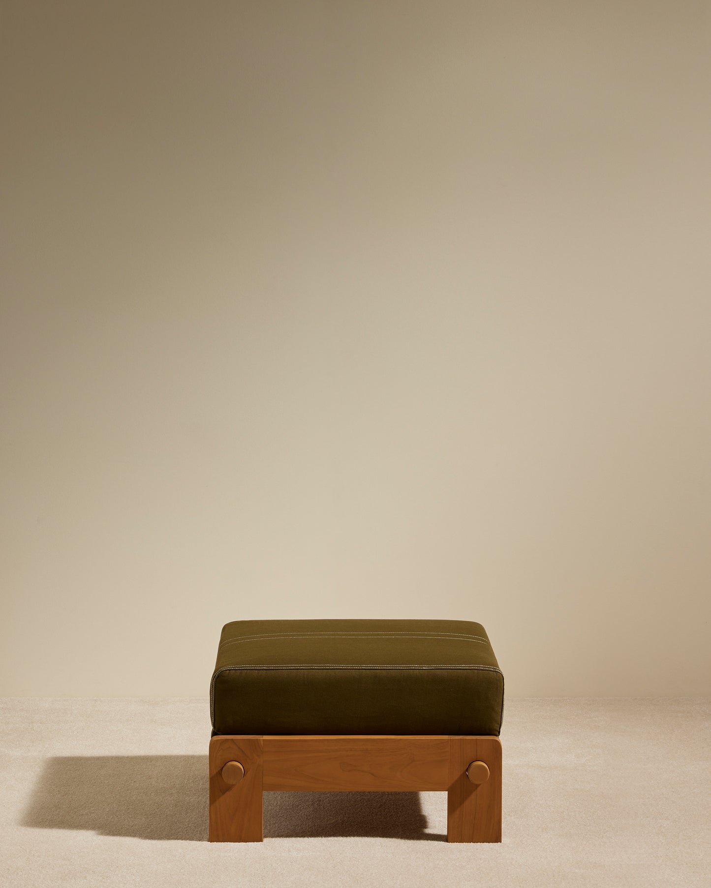 Pouf Graney - Safari design Maison Sarah Lavoine Safari Teak 55 cm  35 cm  1