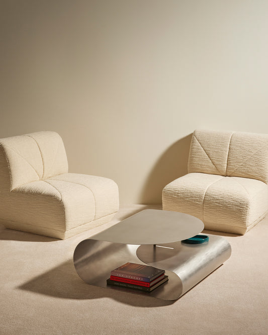Table basse Gégé - Inox brossé design Maison Sarah Lavoine Inox brossé Inox brossé 90 cm 35 cm 2