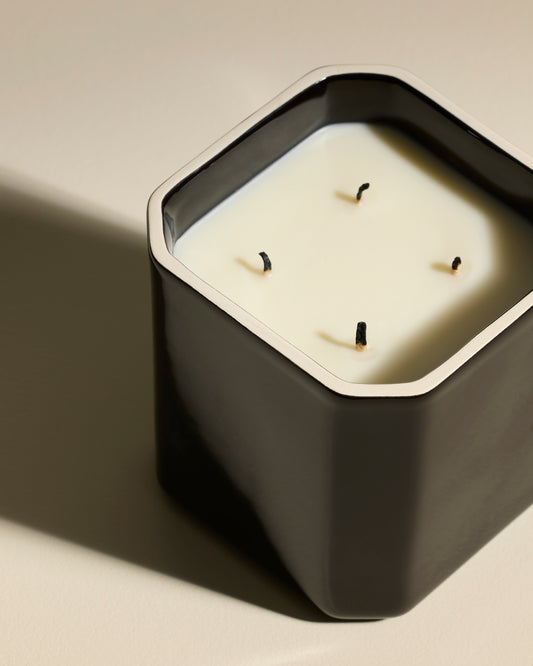 Bougie Facettes - Ambre Noire 3 - Décoration Design