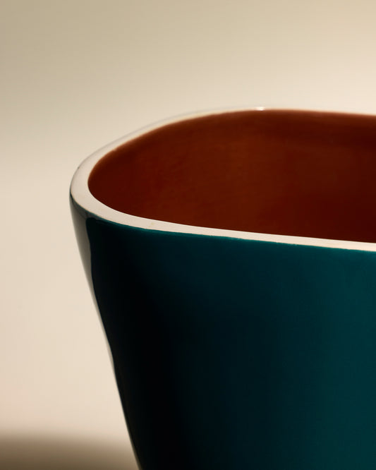 Vase Double Jeu - Bleu Sarah/Chocolat