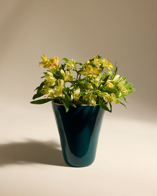 Vase Double Jeu - Bleu Sarah/Chocolat