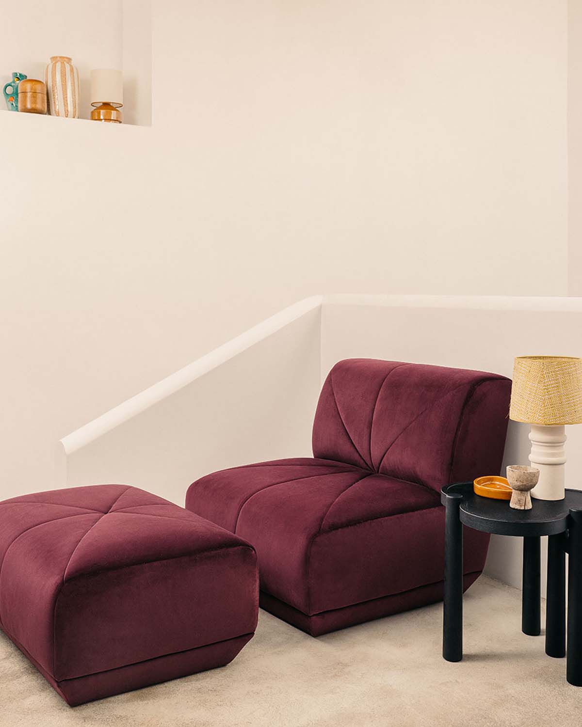 Pouf Chill - Cassis design Maison Sarah Lavoine Cassis Velours 85 cm  6