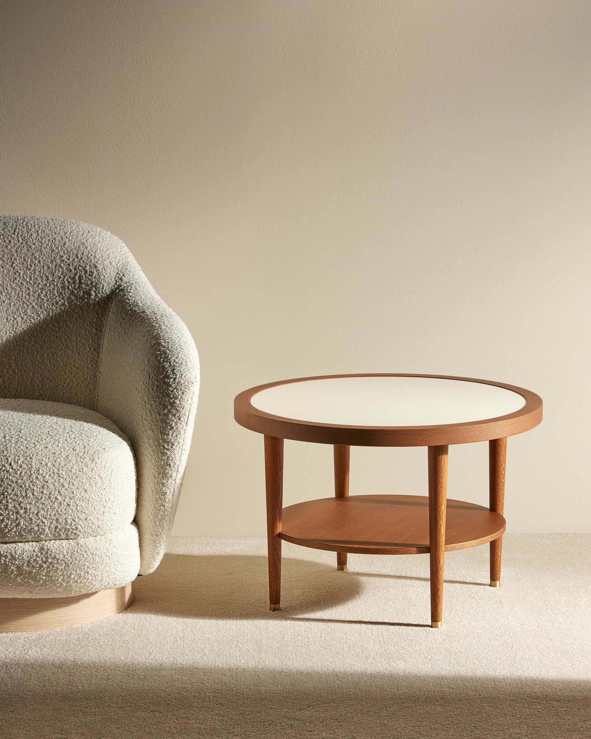 Table basse ronde Puzzle - Ecru design Maison Sarah Lavoine Ecru Chêne  40 cm 4