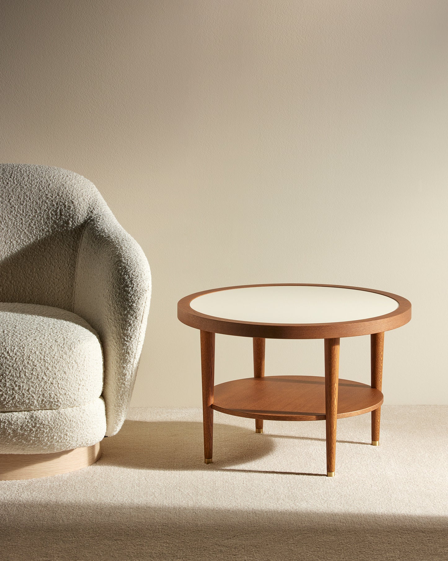 Puzzle round coffee table - Ecru design Maison Sarah Lavoine Ecru Oak 40 cm 4