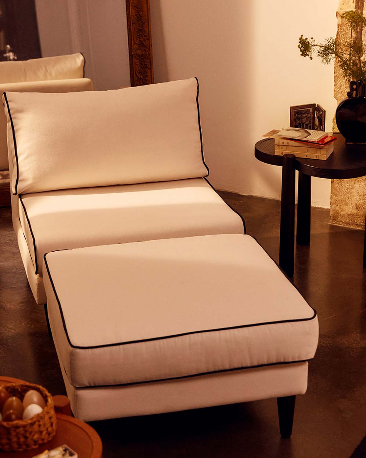 Chauffeuse Noa - Blanc / Noir design Maison Sarah Lavoine Blanc / Noir Coton 80 cm 80 cm 10