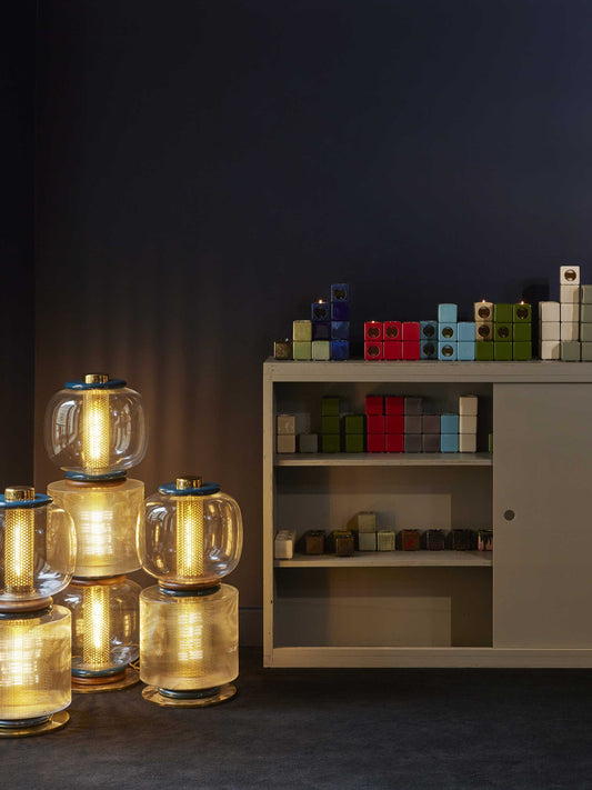 Lampadaire Loulou - Bleu Minuit design Maison Sarah Lavoine Bleu Minuit Verre 3