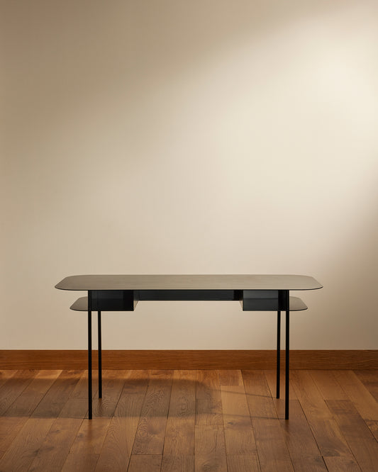 Bureau Tokyo - Noir design Maison Sarah Lavoine Noir Acier Ciré 100 cm 73 cm 1