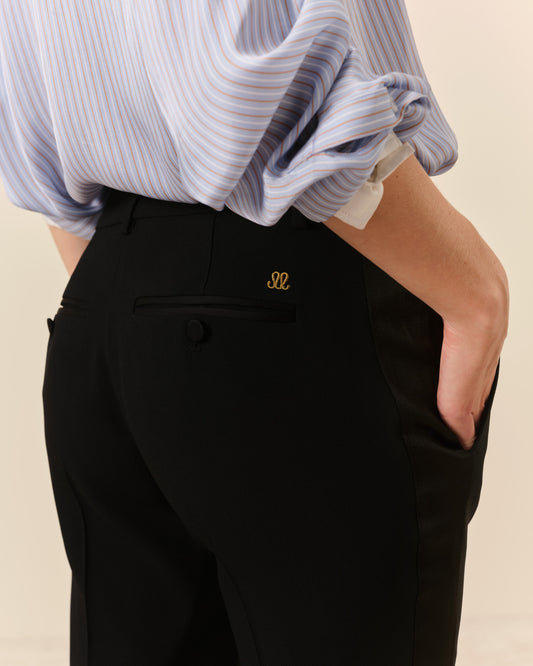 Claude Short Tuxedo Pants - Black