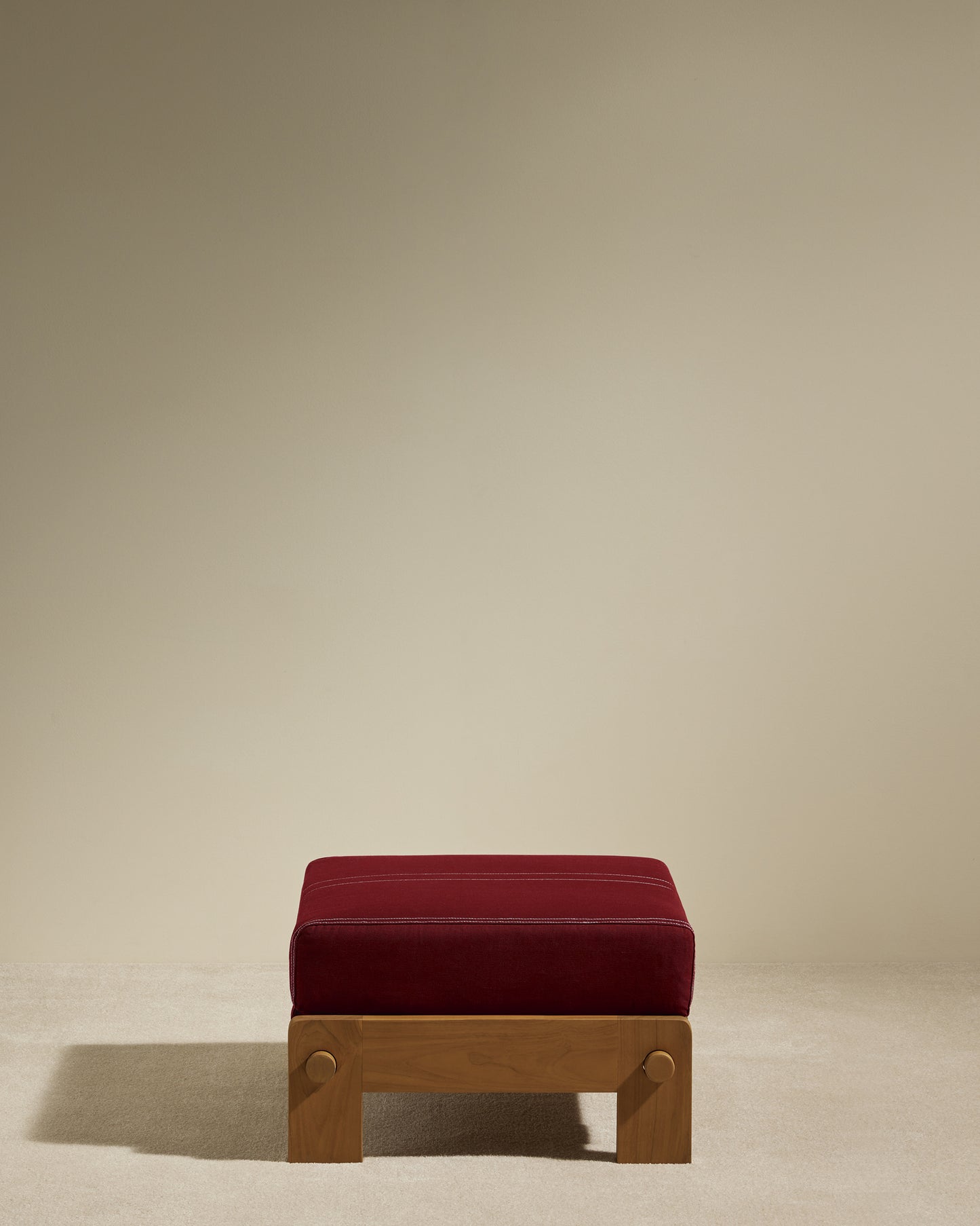 Pouf Graney - Carmin design Maison Sarah Lavoine Carmin  Teak 55 cm  35 cm  1