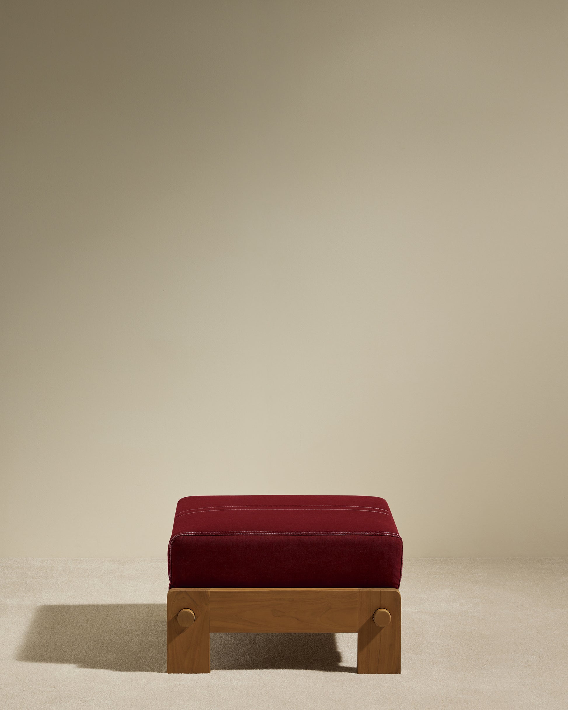 Pouf Graney - Carmin design Maison Sarah Lavoine Carmin  Teak 55 cm  35 cm  1