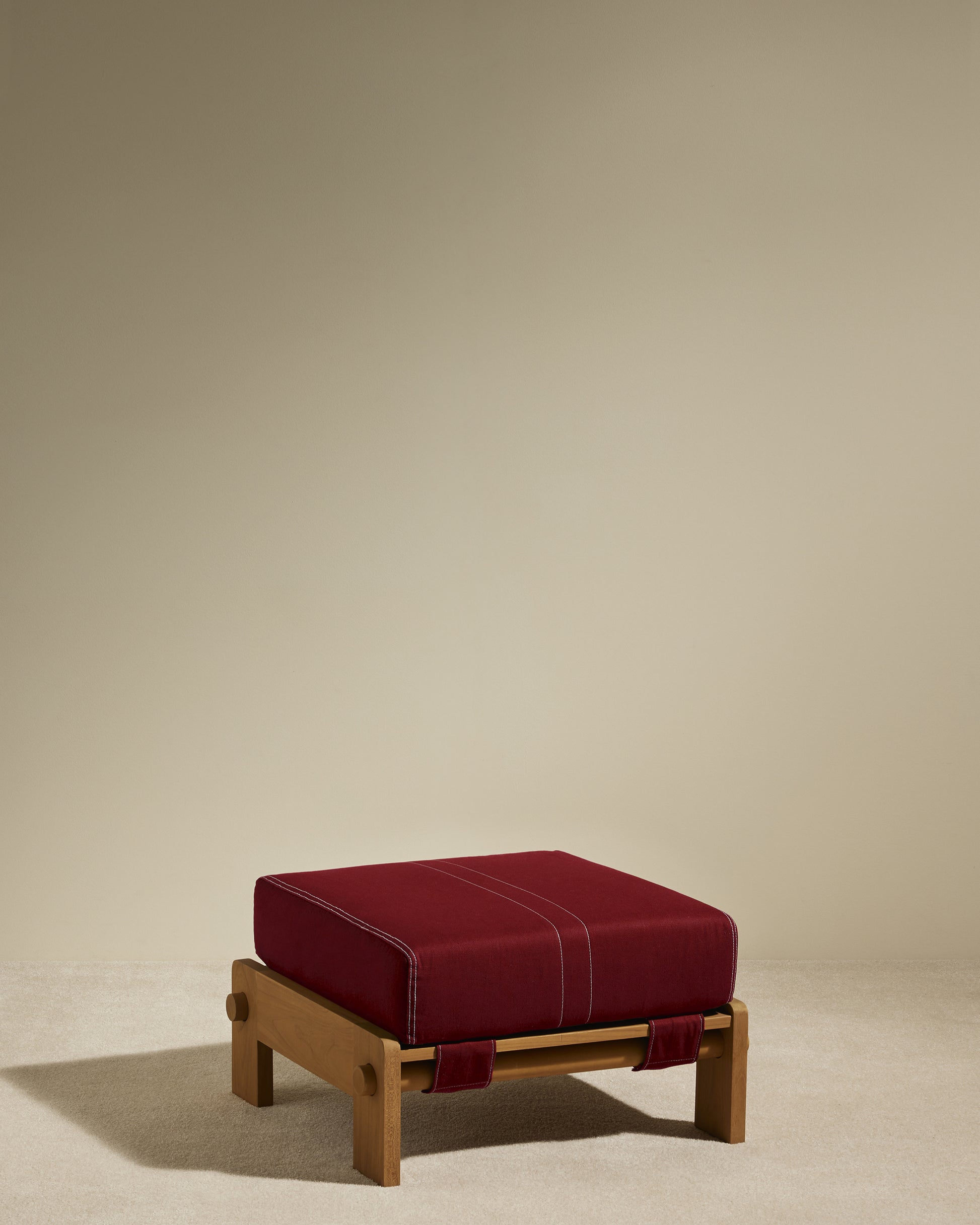 Pouf Graney - Carmin design Maison Sarah Lavoine Carmin  Teak 55 cm  35 cm  2