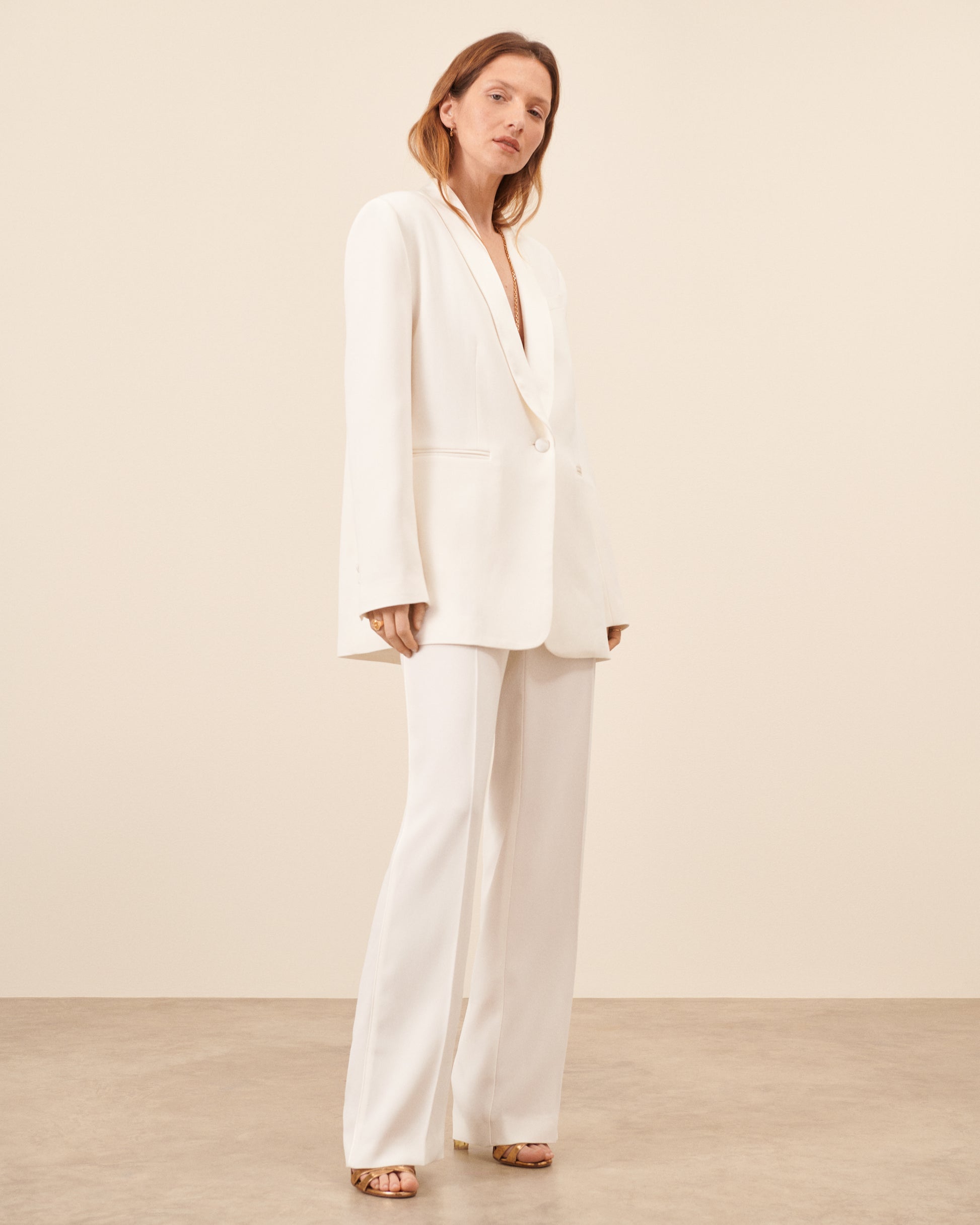 Pantalon Iena - Blanc fluide, chic Maison Sarah Lavoine Blanc Acetate    4
