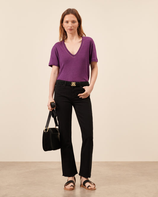 Jean Sol court - Noir fluide, chic Maison Sarah Lavoine Noir Coton   1