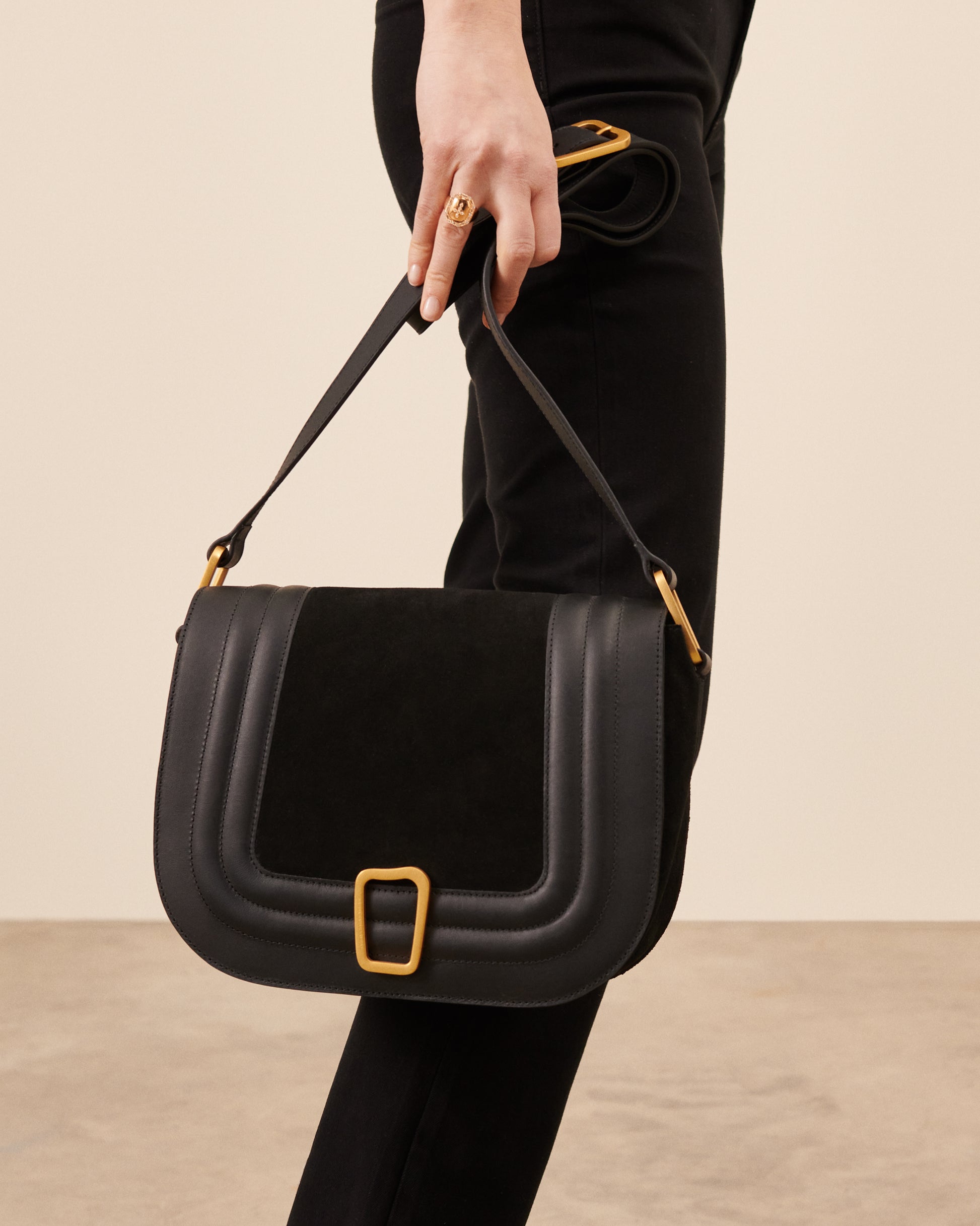 Sac Barth - Noir tendance Maison Sarah Lavoine Noir  Moyen : 23 cm | Petit : 19 cm  Moyen : 16 cm | Petit : 16,5 cm  4