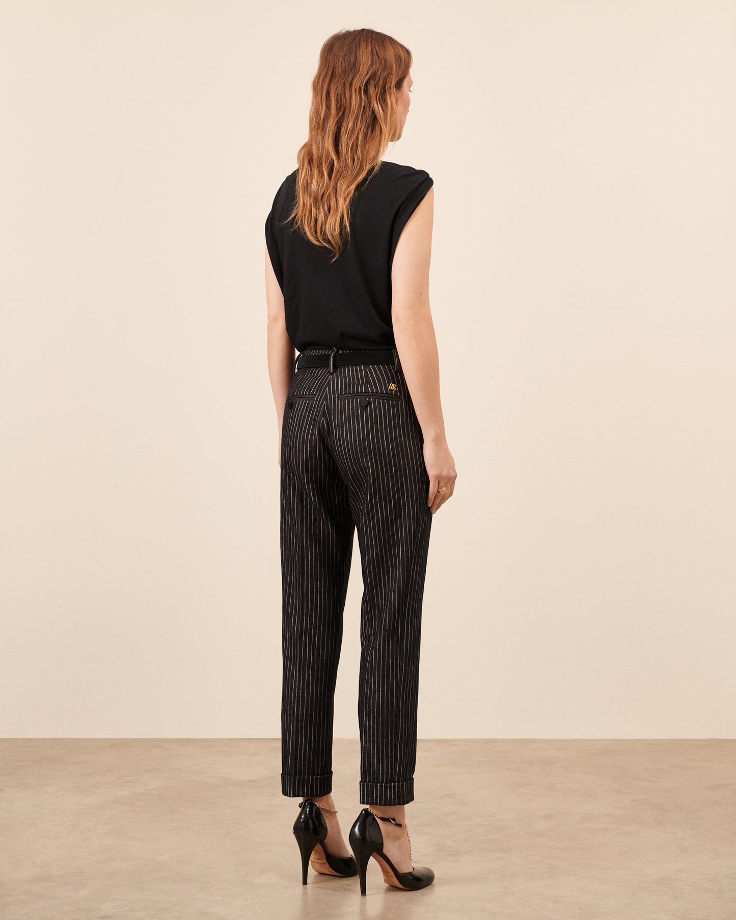 Pantalon Jourdain - Noir fluide, chic Maison Sarah Lavoine Noir / Blanc Coton 2