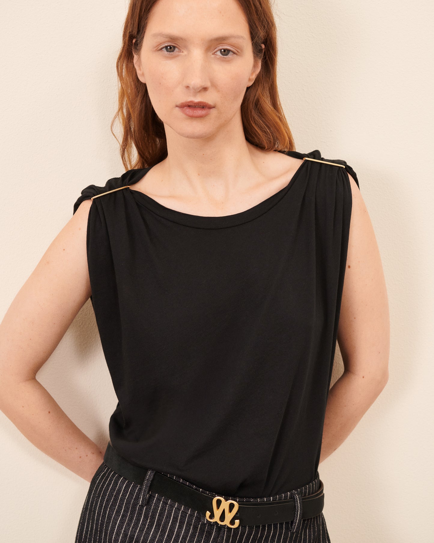 T-Shirt Bac - Noir tendance, chic Maison Sarah Lavoine Noir Coton 1