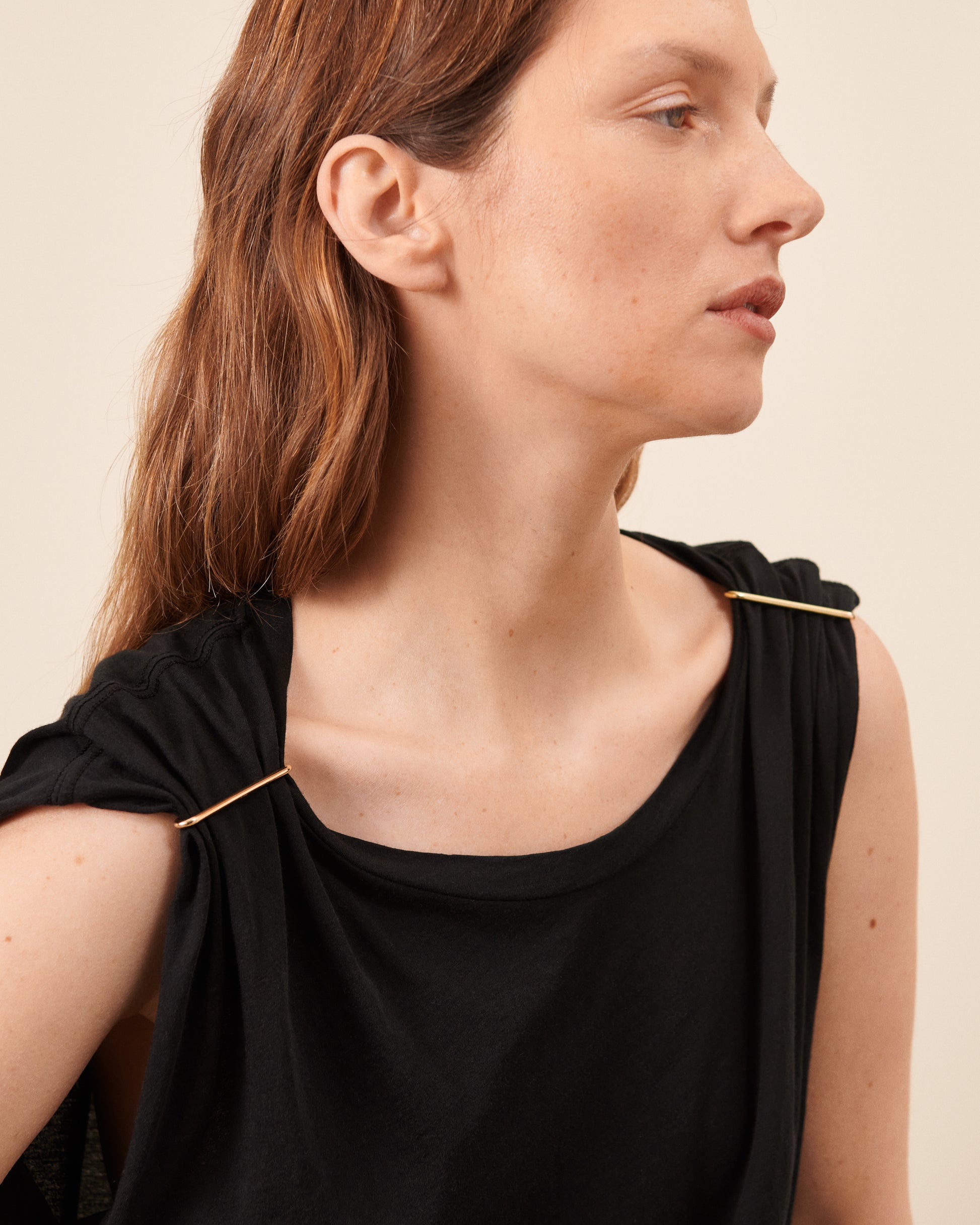 T-Shirt Bac - Noir tendance, chic Maison Sarah Lavoine Noir Coton    2