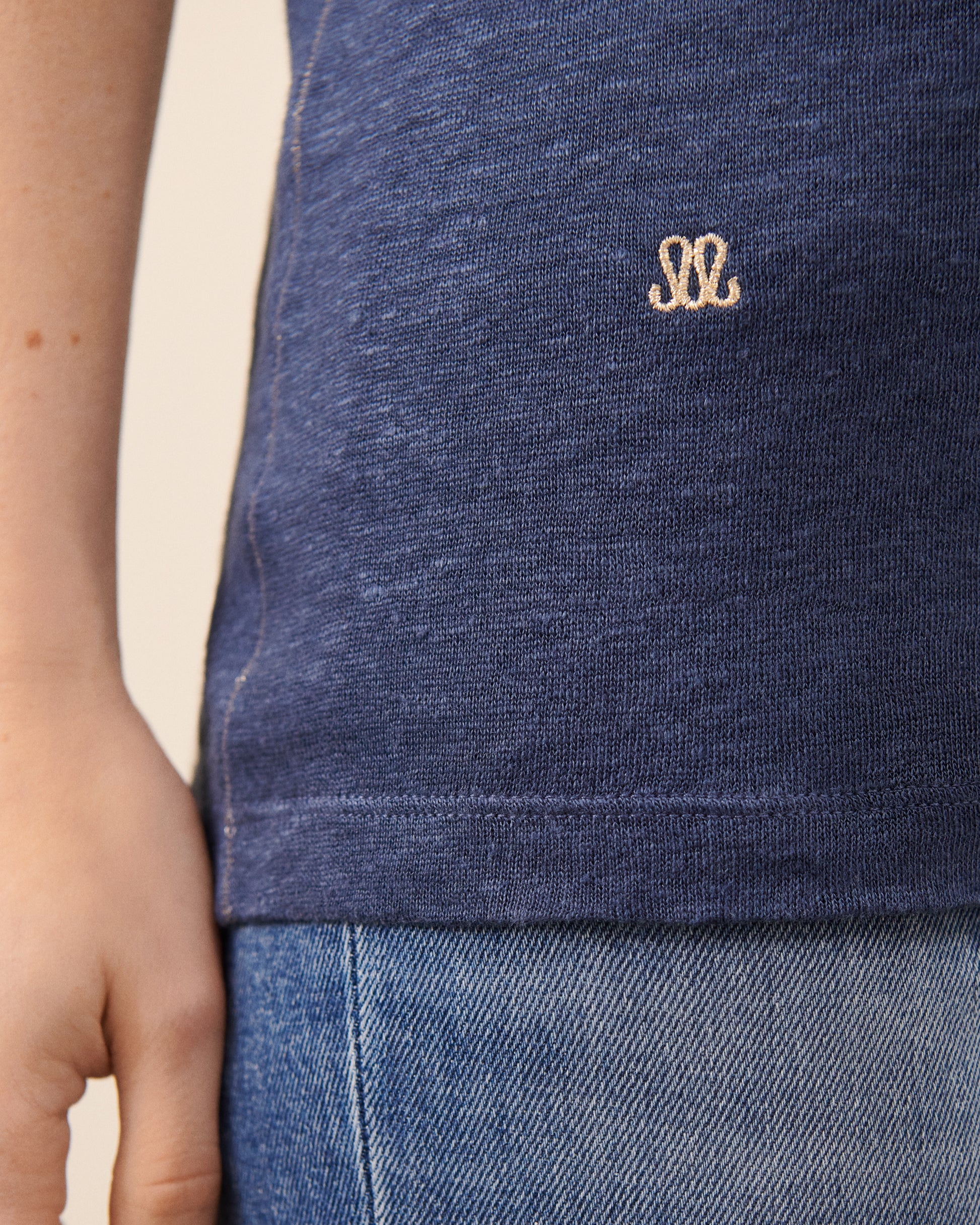 T-shirt Lina - Bleu Nuit tendance Maison Sarah Lavoine Bleu Nuit Lin   4