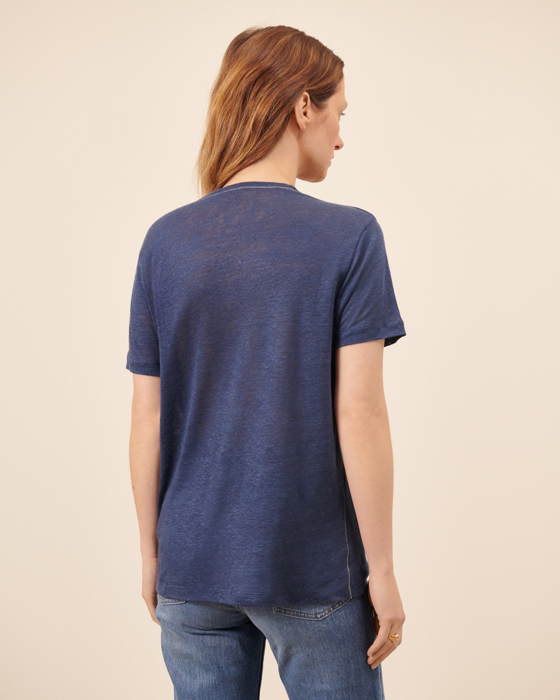 T-shirt Lina - Bleu Nuit tendance Maison Sarah Lavoine Bleu Nuit Lin   3