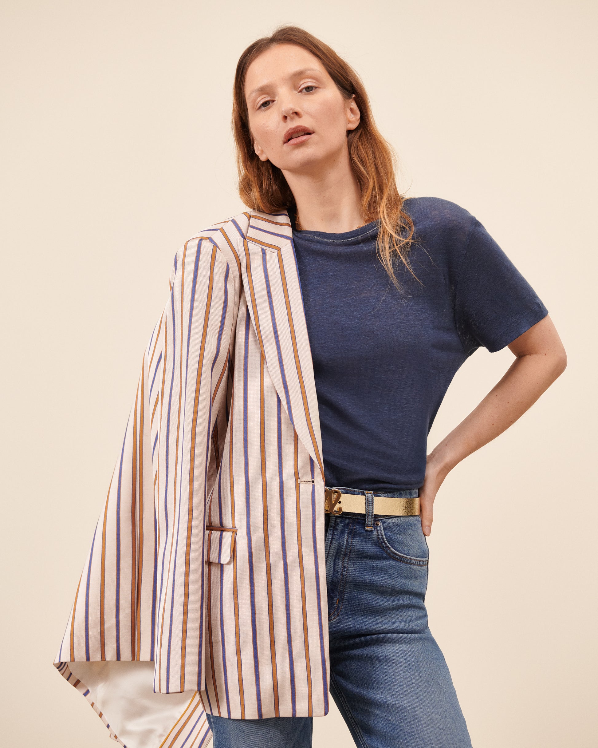 T-shirt Lina - Bleu Nuit tendance Maison Sarah Lavoine Bleu Nuit Lin   2