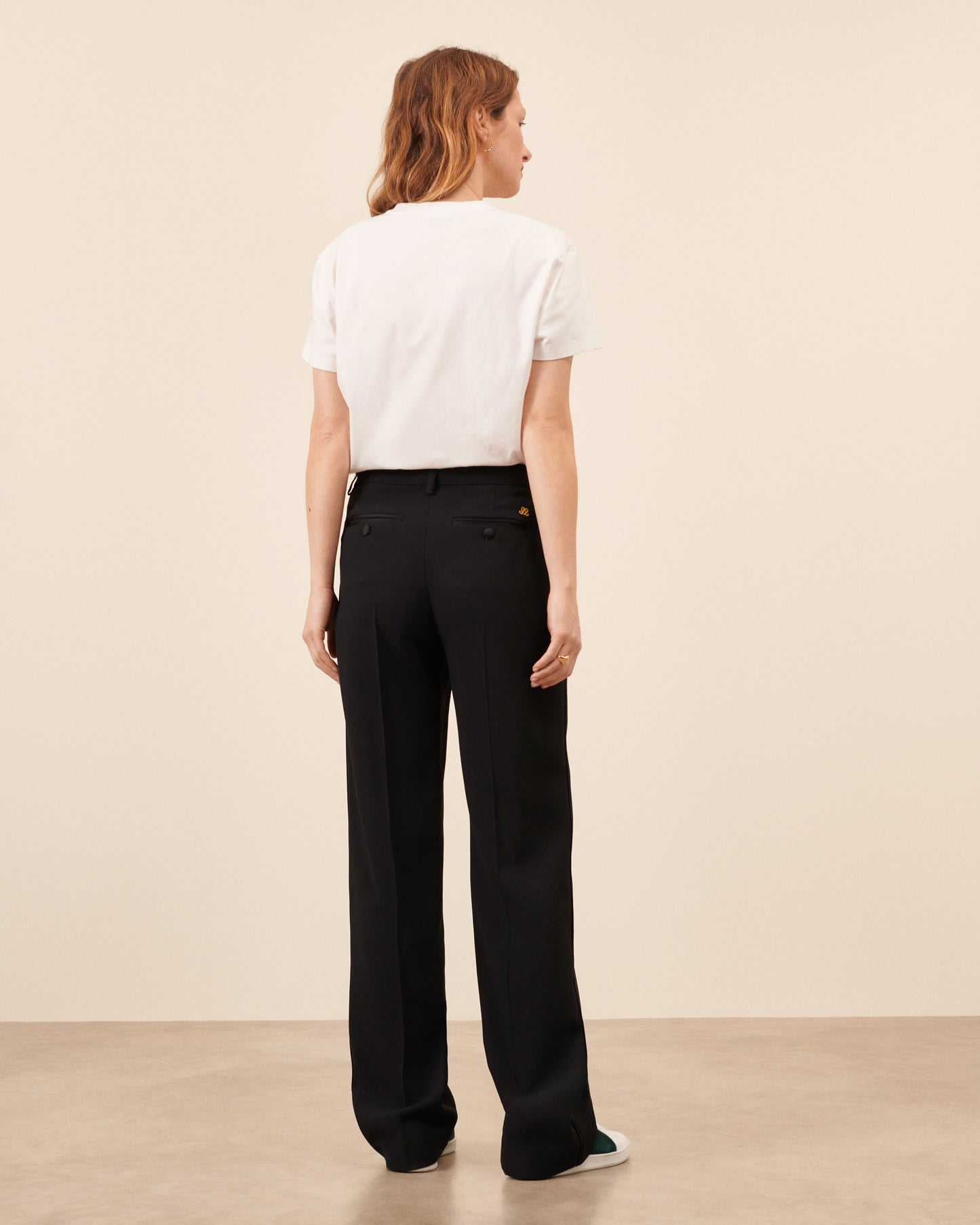 Pantalon Smoking à pince Iena - Noir fluide, chic Maison Sarah Lavoine Noir Acetate   2