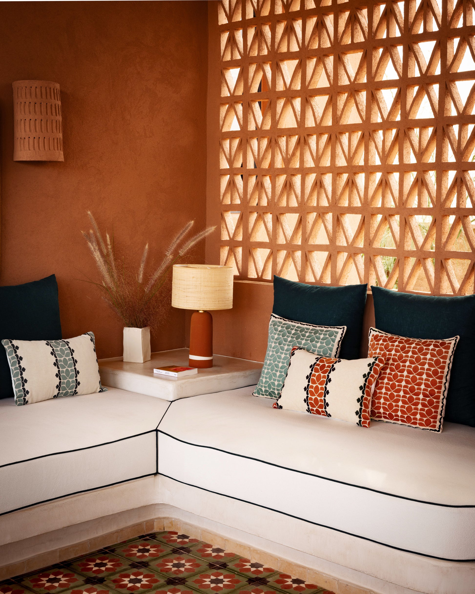 Coussin Flore - Terracotta design Maison Sarah Lavoine Terracotta Coton  50 cm 30 cm 4