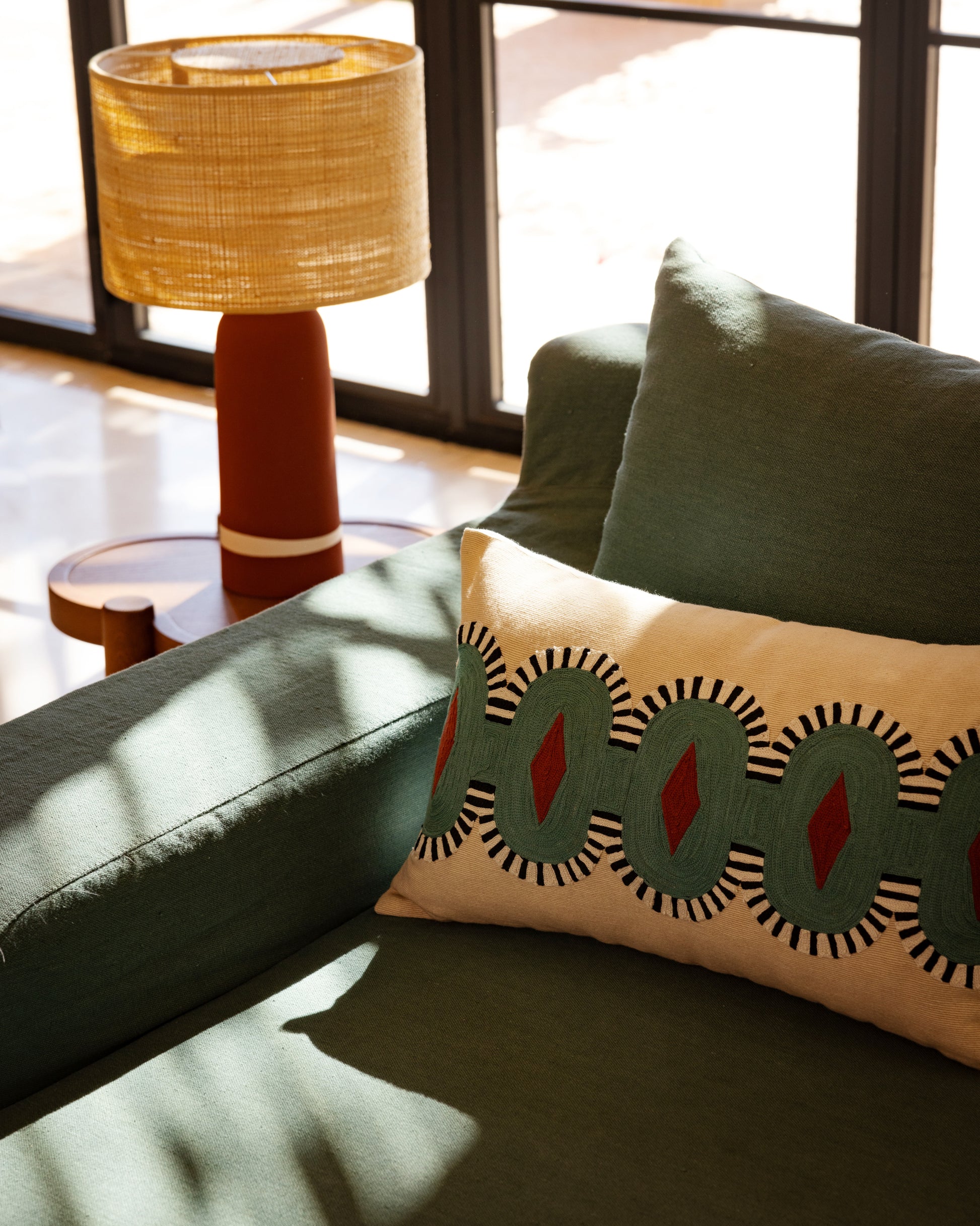 Coussin Carat - Amazonite design Maison Sarah Lavoine Amazonite Coton  50 cm 30 cm 4