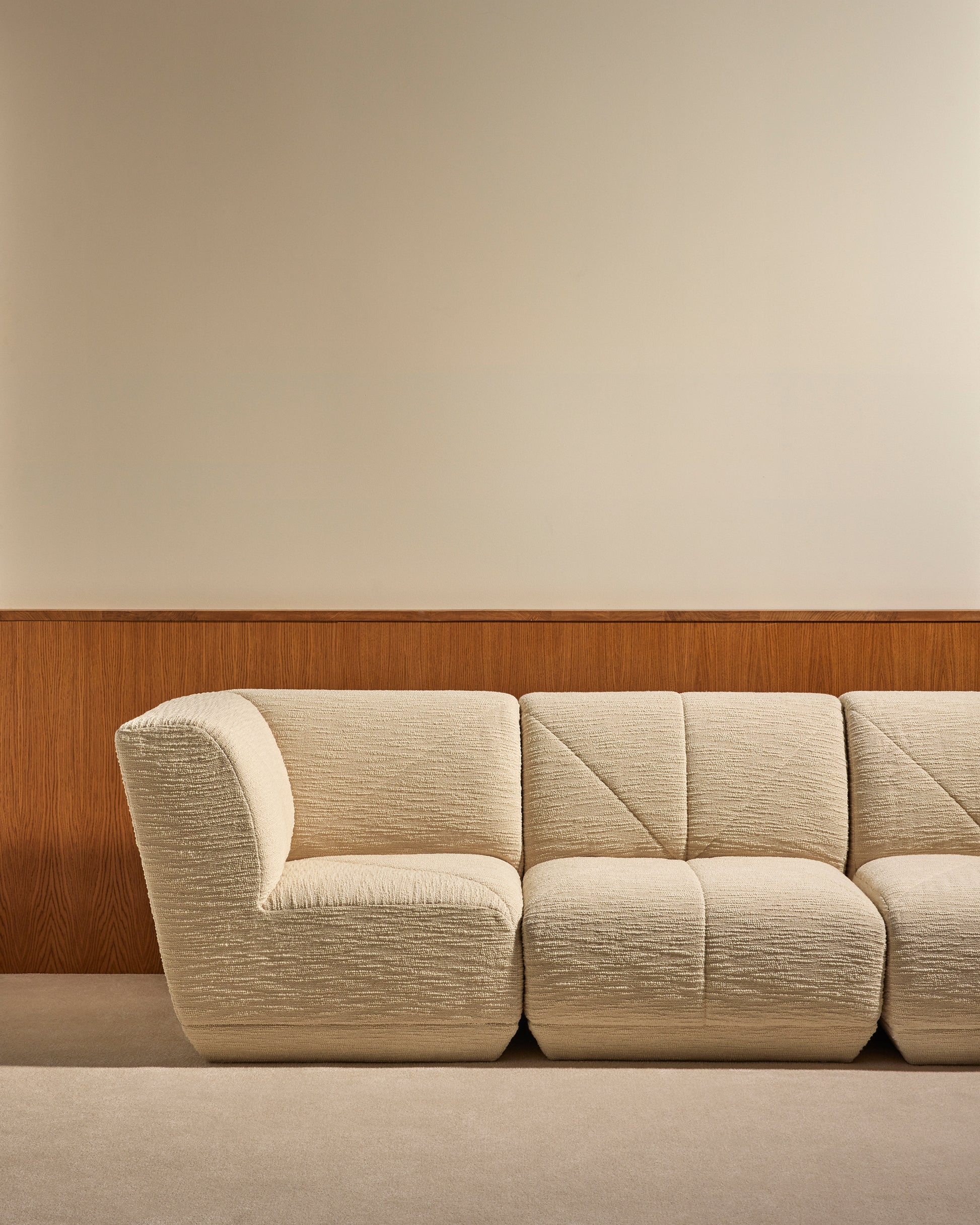 Chauffeuse d'Angle Chill - Ecru design Maison Sarah Lavoine Ecru Laine bouclée   4