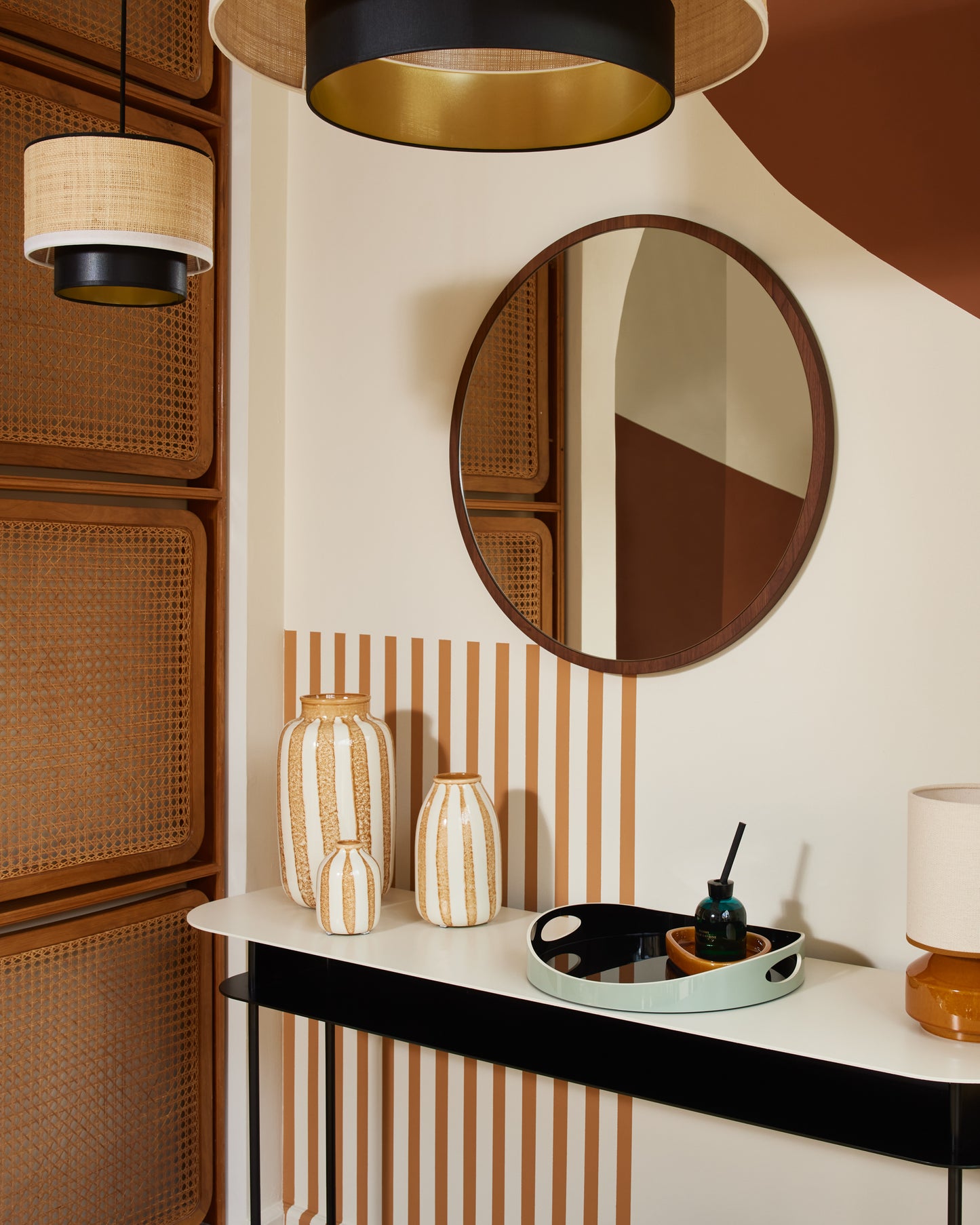 Miroir Bulle - Noyer