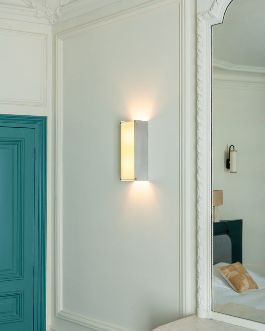 Boxie wall light - Brushed stainless steel