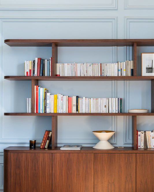 Lampe à poser Sablier Blanc et Ocre - Appartement Paris