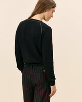Orsay Round Neck Lurex Sweater - Black