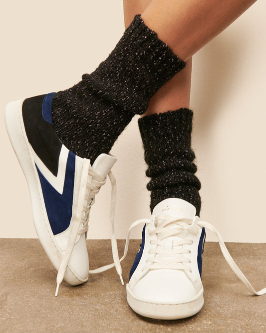 Baskets Claudia - Bleu Broadway tendance Maison Sarah Lavoine Bleu Broadway Cuir   1