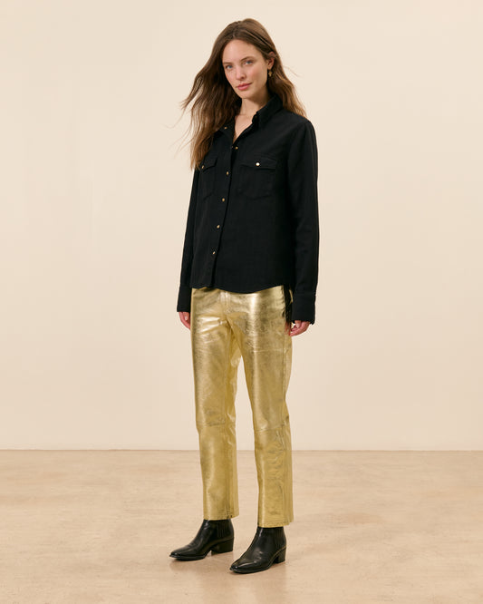 Pantalon Segur - Doré Cuir  1 - Mode Femme tendance