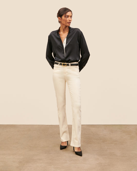 Jean Flare John - Ecru fluide, chic Maison Sarah Lavoine Ecru Coton   1