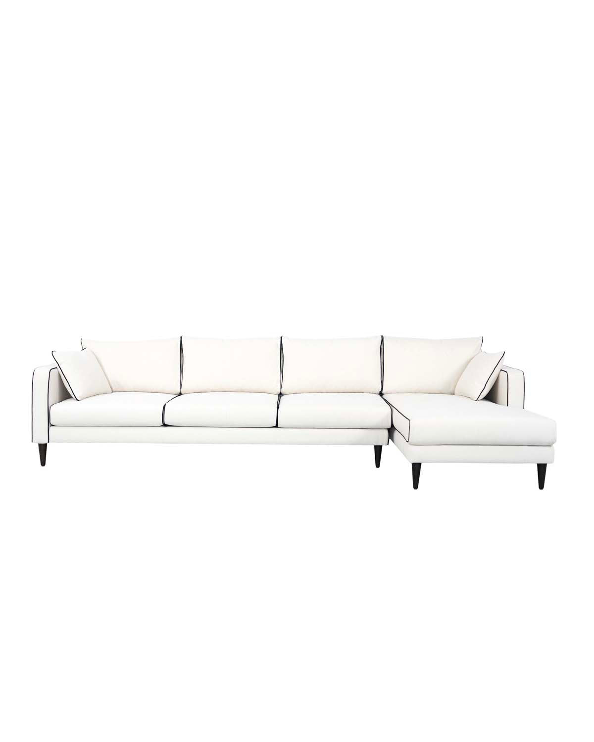 Noa right corner sofa - White