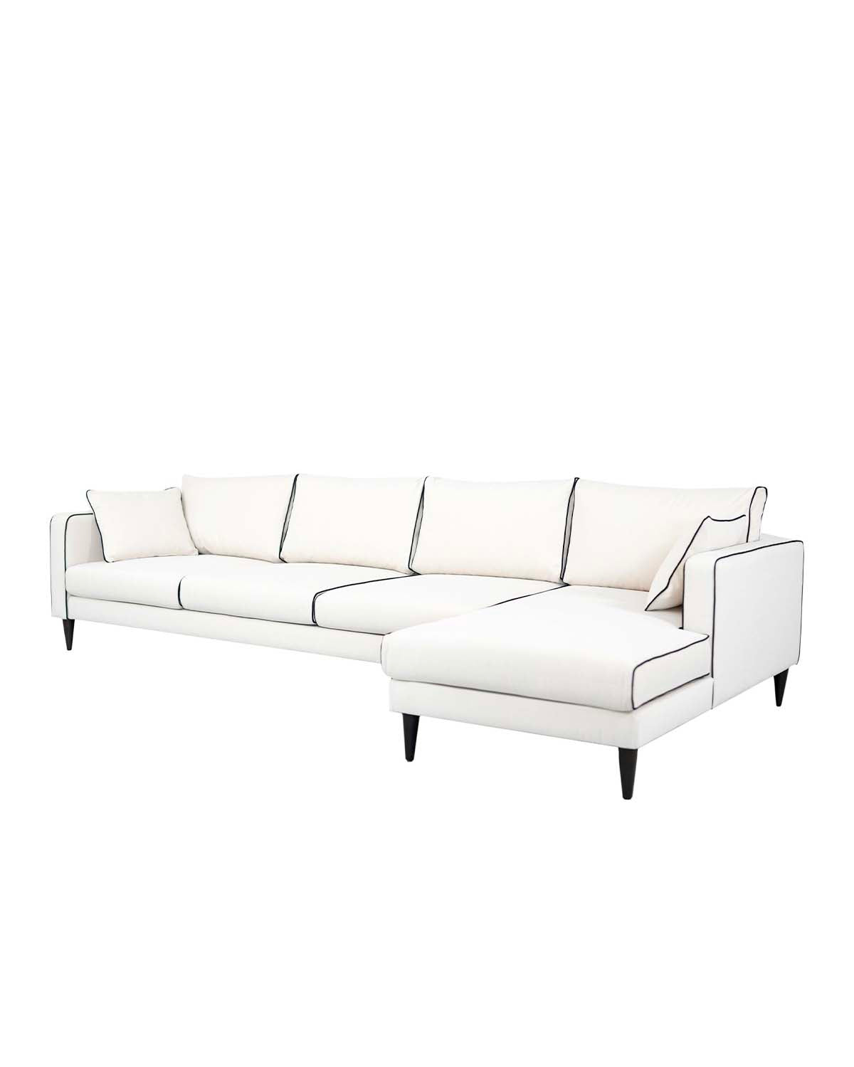 Noa right corner sofa - White