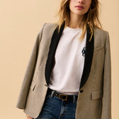 Veste Costume Raye Rousseau -  Noir & Blanc