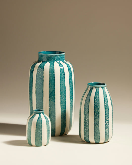 Vase décoratif Riviera - Bleu Sarah design, céramique Maison Sarah Lavoine Bleu Sarah Céramique  24 cm  4