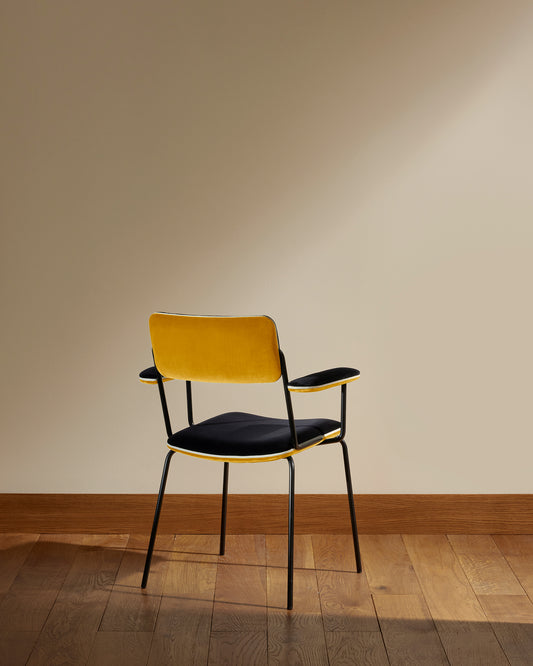 Chaise accoudoirs Double Jeu - Ocre design Maison Sarah Lavoine Ocre Velours 45 cm 85 cm 4