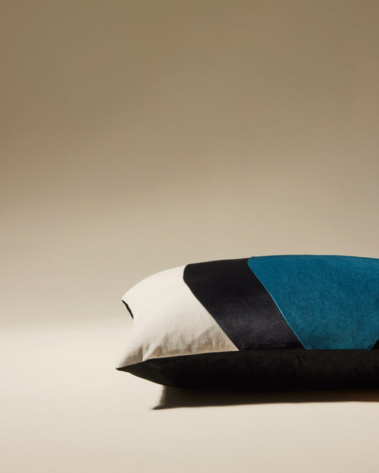 Coussin Lune - Bleu Sarah design Maison Sarah Lavoine Bleu Sarah Velours 55 cm 40 cm 3