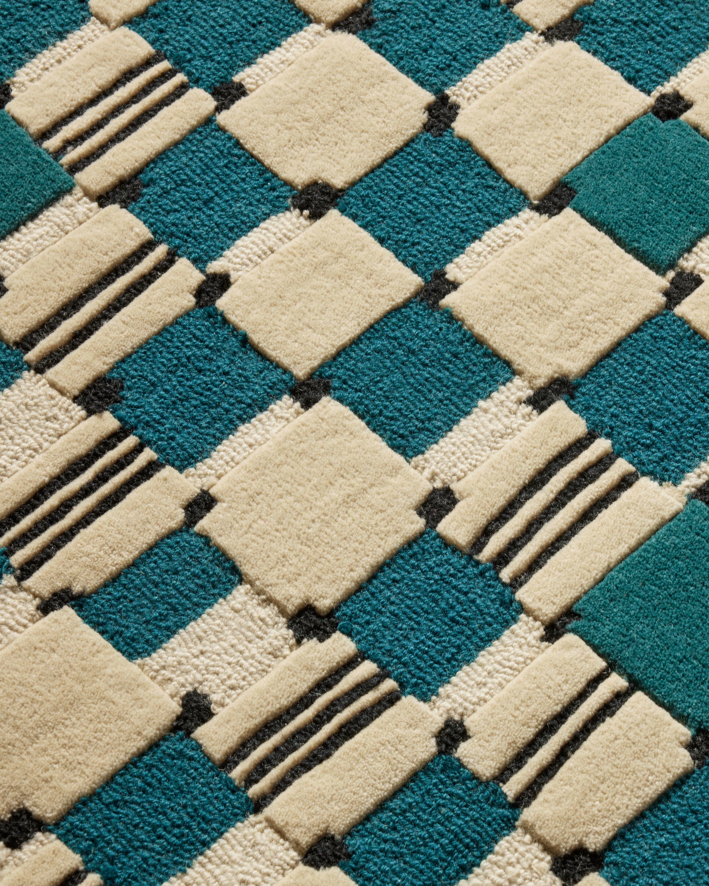 Checkerboard Rug - Sarah Blue
