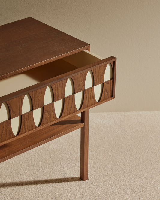 Table de chevet Ecailles - Noyer design Maison Sarah Lavoine Noyer Bois 55 cm 55 cm 3
