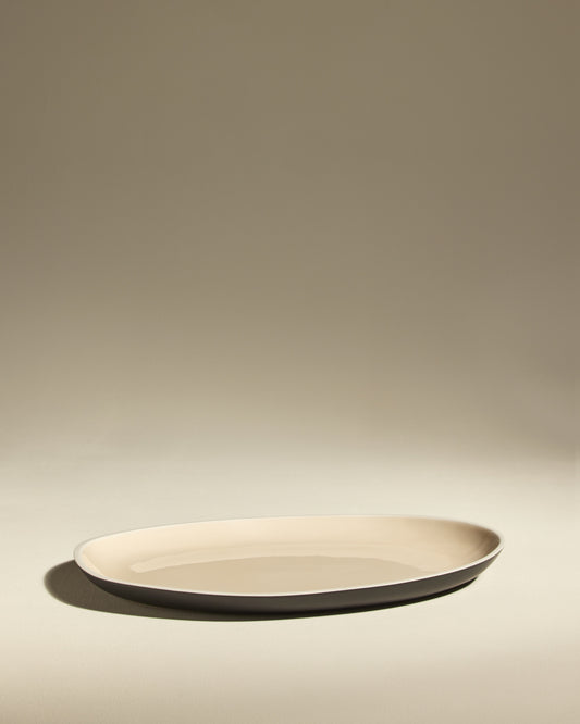 Plat Sicilia - Ecru haut de gamme Maison Sarah Lavoine Ecru Céramique 43cm 3 cm  1