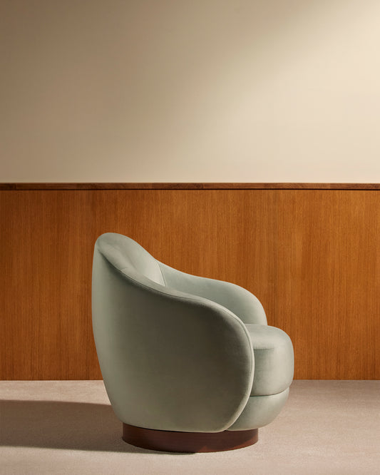 Fauteuil Bozzolo - Pousse de Tilleul design Maison Sarah Lavoine Pousse de tilleul Velours 75 cm 72 cm 3