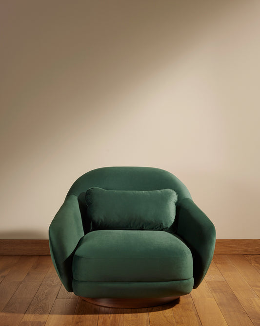 Fauteuil Bozzolo - Vert Forêt design Maison Sarah Lavoine Vert Forêt  Velours 110 cm 91 cm 1